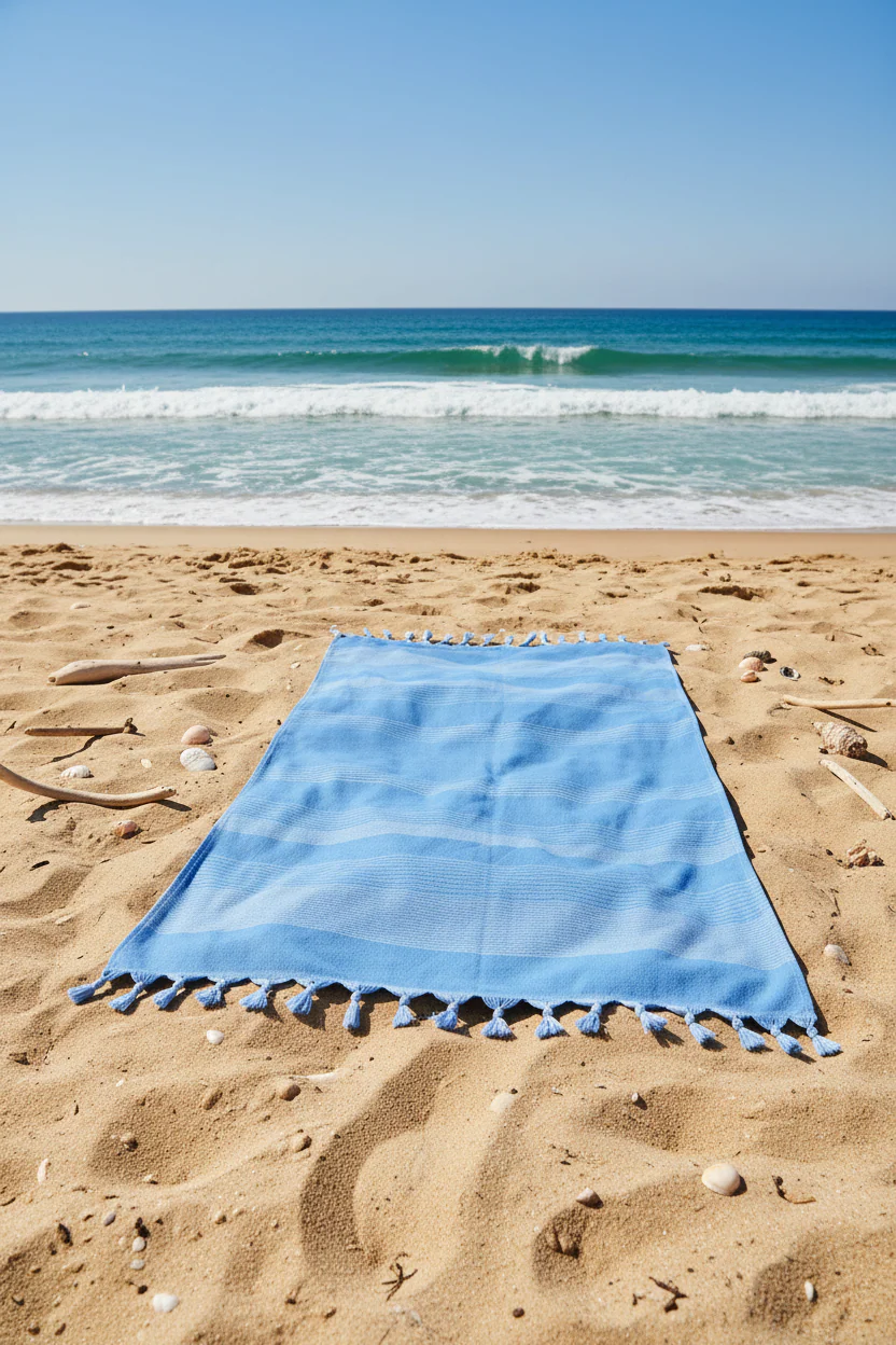 Toalla Playa Turca 80x160Cm Azul - Imagen 2