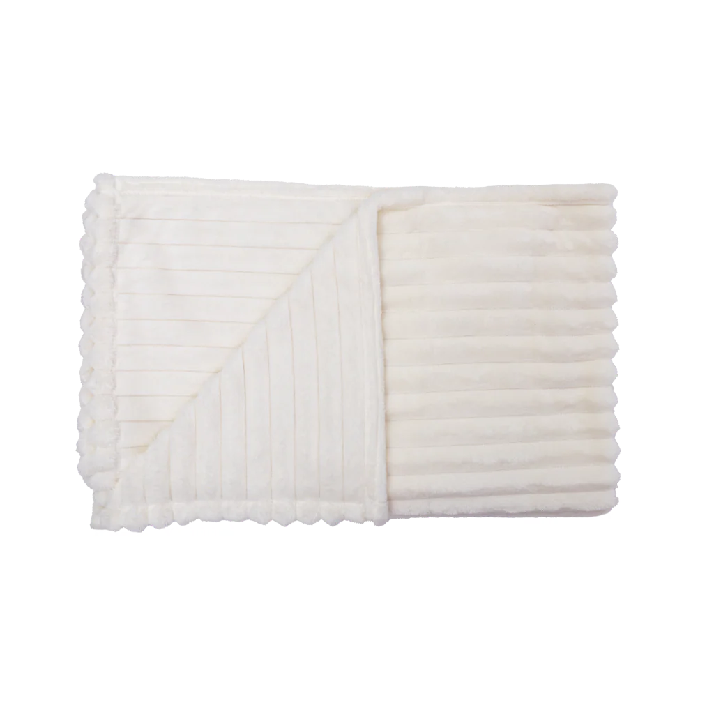 Manta Fleece Stripes 125x150cm Ecru - Imagen 5