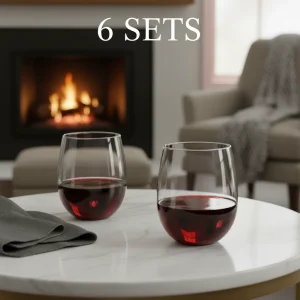 12 Vasos Premium Acrílicos para Vino 400 ml — 6 Sets de 2 Unidades