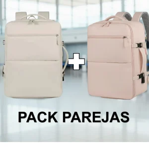 ✈️Combo 2 Mochilas de Viaje Viral. 1 Pink & 1 Beige 40L